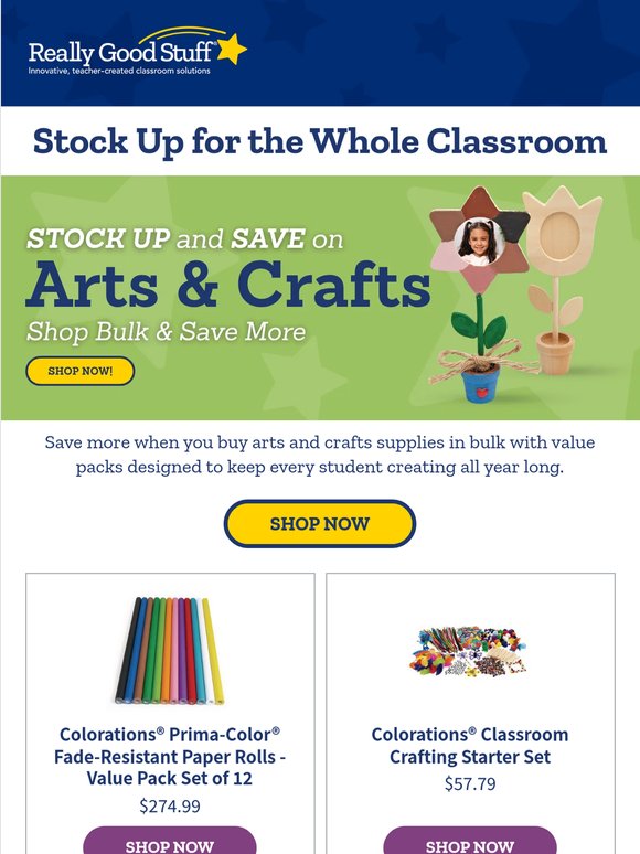 Stock up & save on classroom crafts 🎨