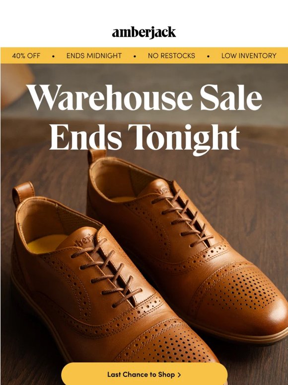 The Warehouse Sale Ends Tonight