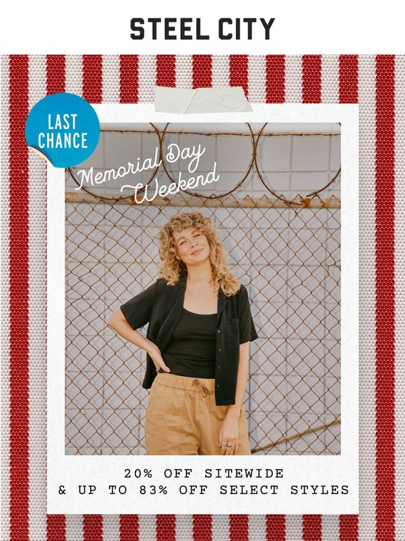 Closes Tonight: 20% Off Sitewide