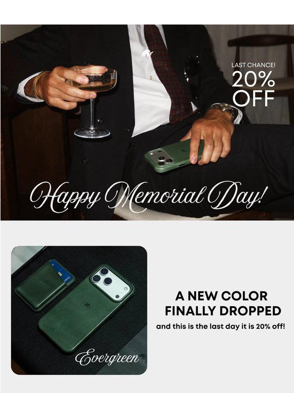Happy Memorial Day! LAST CHANCE FOR 20% OFF
