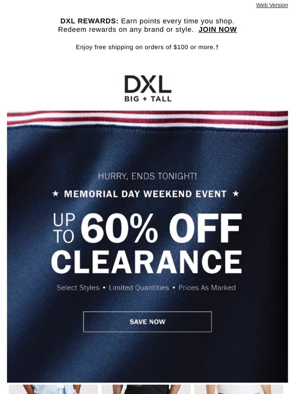 Last Chance To Save Up To 60% Off Clearance.