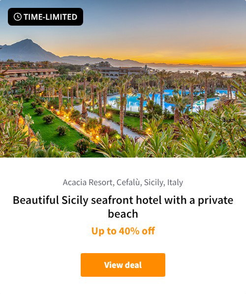 Beautiful Sicily seafront hotel with a private beach