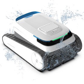 AIRROBO TBPC20 Cordless Robotic Pool Cleaner, 3 Motors & Dual Scrubbing Brushes, 80W Power, 5200mAh Battery, 2H Runtime, Wall Climbing, Floor/Wall/Waterline Cleaning, 90° Wall Climbing, IP68