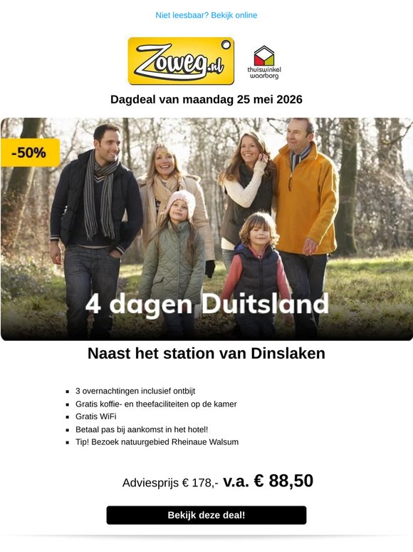 4 dagen Duitsland v.a. 88,50