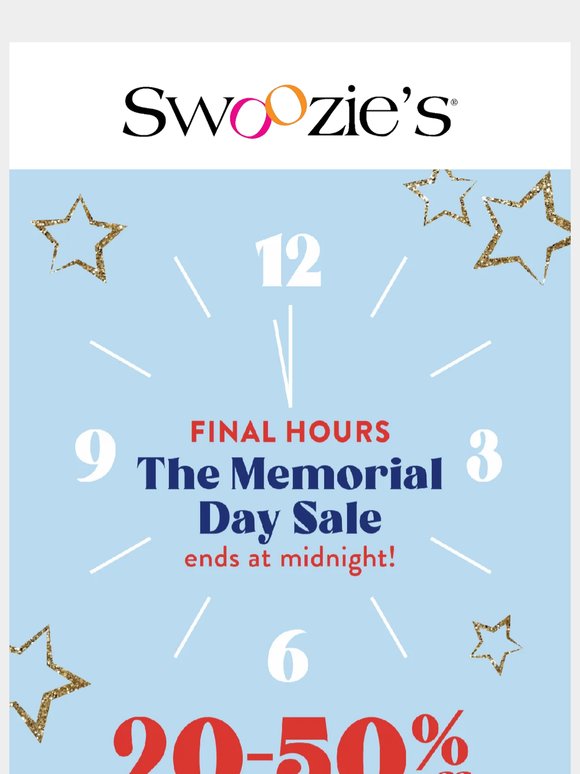 Memorial Day Savings End Tonight