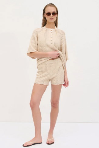 Marina Open Work Knit Shorts