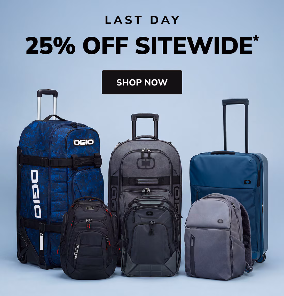 last day for twenty five percent off sitewide shop now