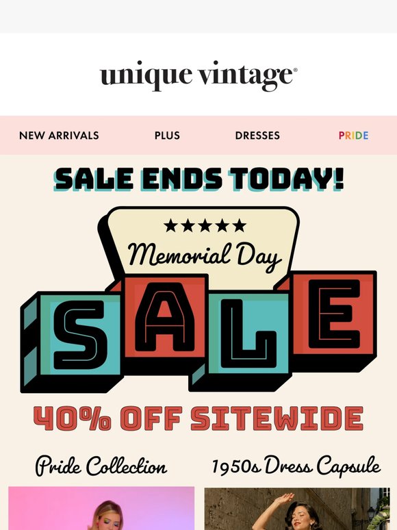 40% OFF SITEWIDE ENDS TODAY - Last chance ☀️