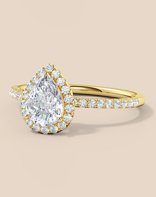 Lab Diamond Halo Engagement Ring