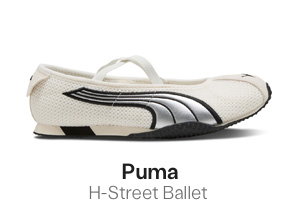 Puma Women's H-Street Ballet Sneakers in White/Silver