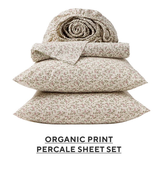 Organic Print Percale Sheet Set