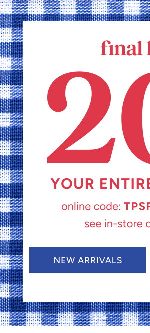 in-store & online 20% off | online code: TPSREDWHITEBLUE