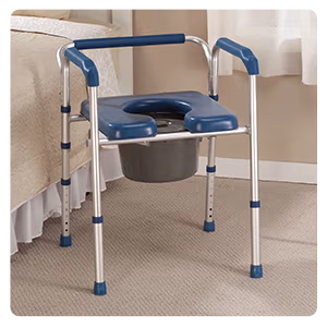 Folding Commode With Padded Seat
