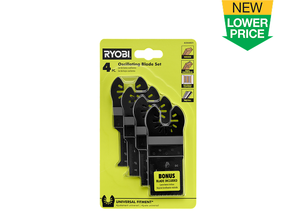 4 PC. Wood/Metal Oscillating Multi-Tool Blade Set