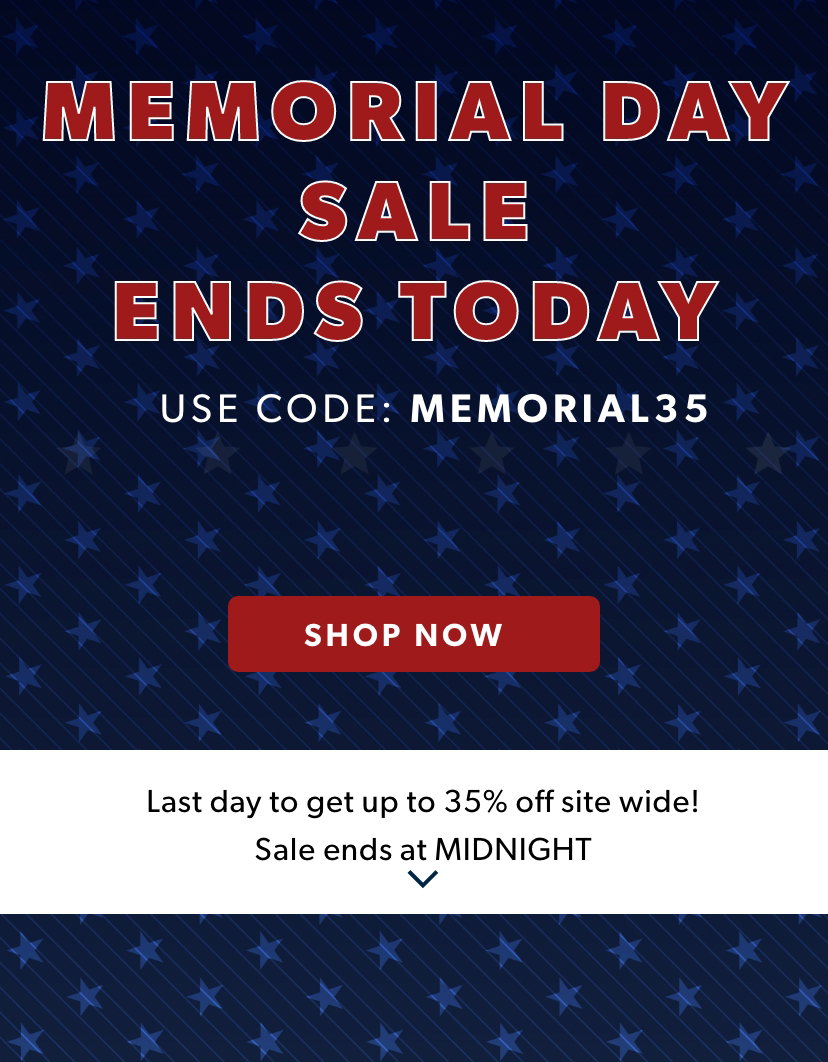 Last Day for Memorial Day Sale! Offer ends at MIDNIGHT