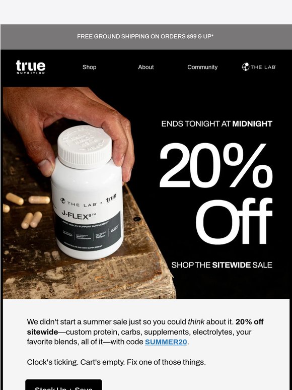 20% Off Ends at Midnight ⏳