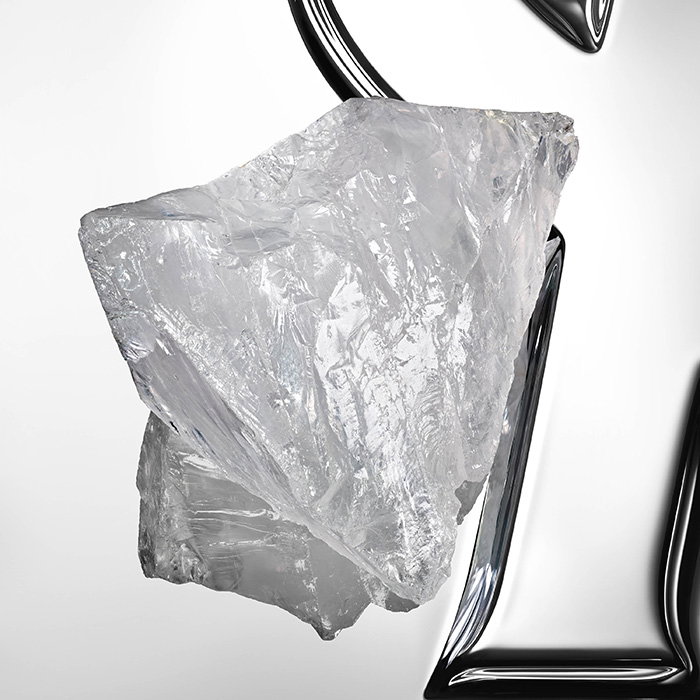 Close-up of a translucent mineral rock.