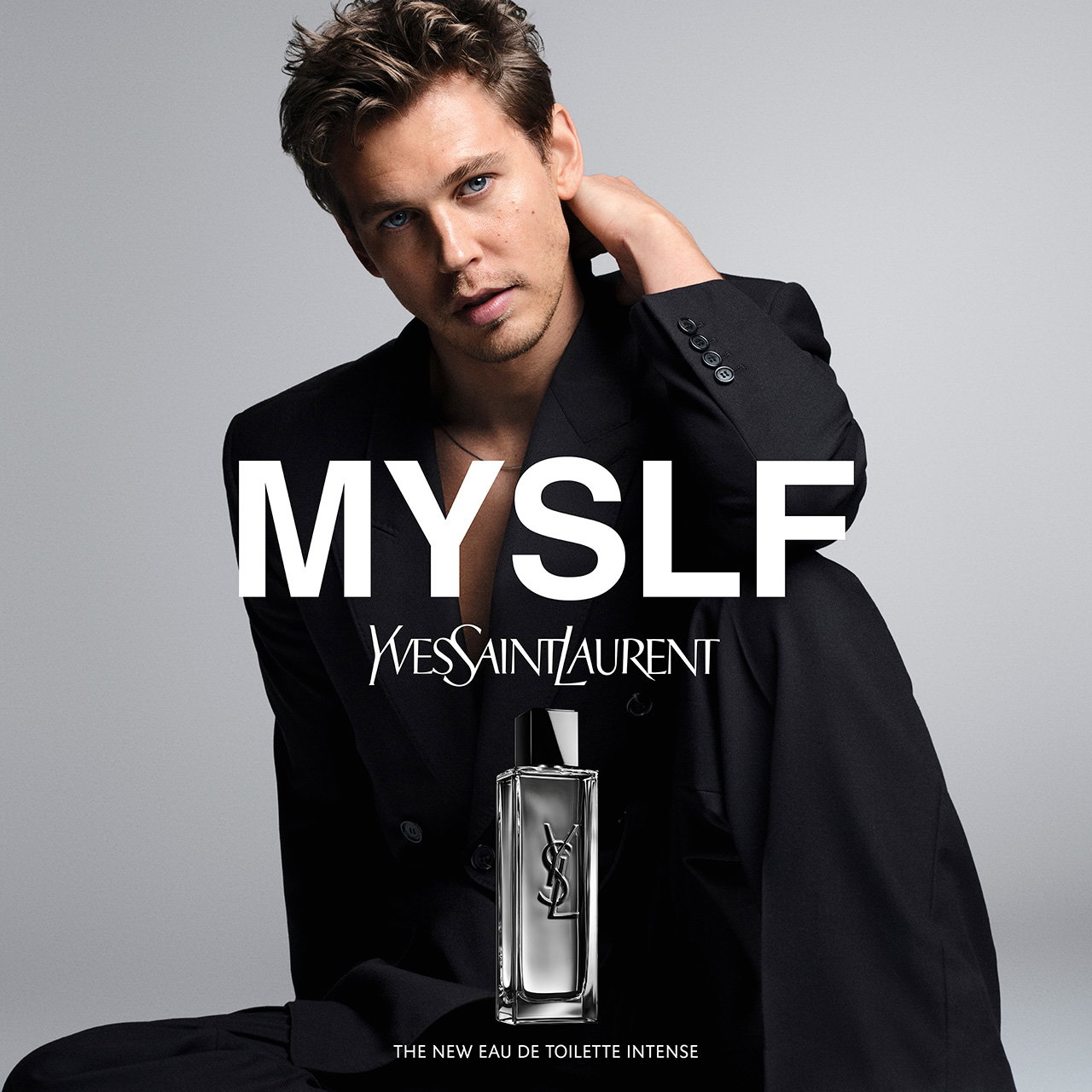 Actor Austin Butler poses for the YSL MYSLF fragrance campaign.