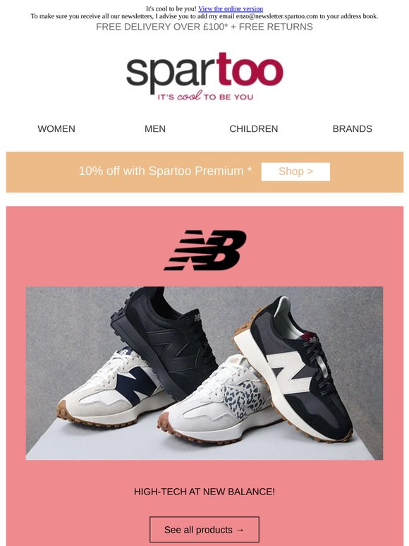 💡 Step up your game! Free delivery over £100 on New Balance, Sorel, Oakwood, Papillio, Fly London, Petit Bateau, Pieces and Vans