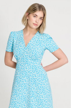 Nieve Blue Cherry Spot Midi Dress