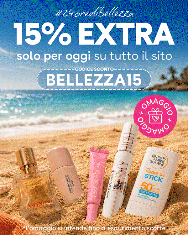 Extra 15% di sconto + omaggio su ogni ordine. Solo per 24h. Solo il 25 maggio.