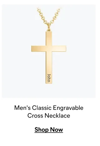 Men's Classic Engravable Cross Necklace