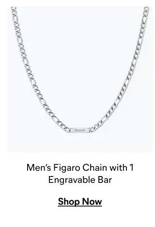 Men’s Figaro Chain with 1 Engravable Bar