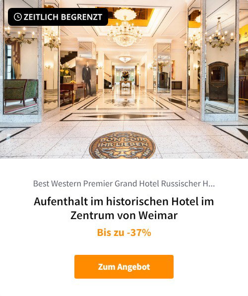 Aufenthalt im historischen Hotel im Zentrum von Weimar