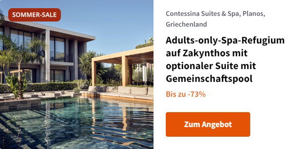 Adults-only-Spa-Refugium auf Zakynthos mit optionaler Suite mit Gemeinschaftspool