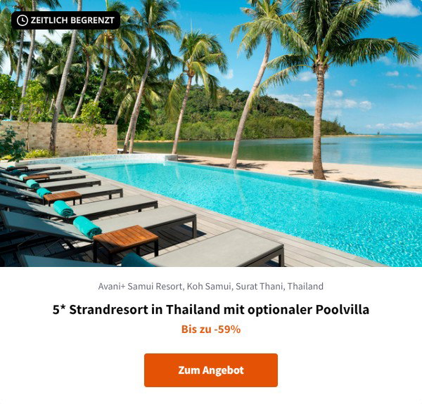 5* Strandresort in Thailand mit optionaler Poolvilla