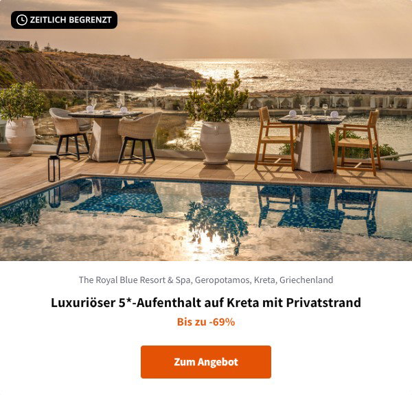 Luxuriöser 5*-Aufenthalt auf Kreta mit Privatstrand