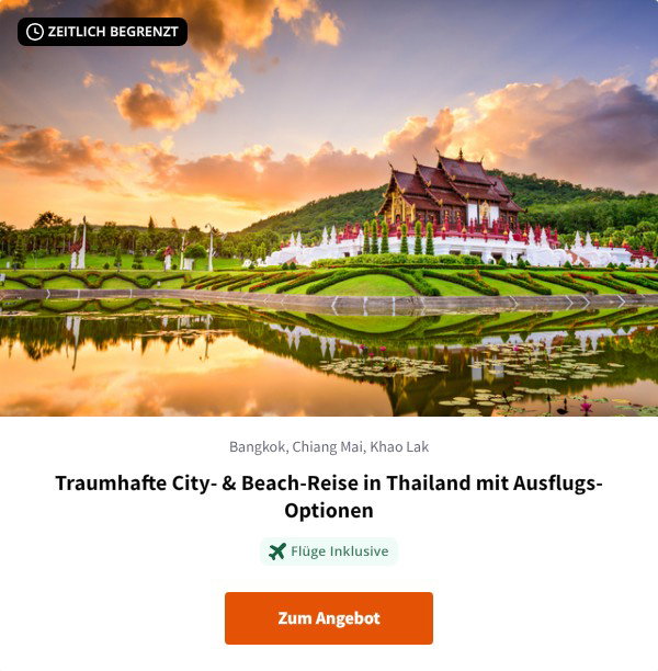 Traumhafte City- & Beach-Reise in Thailand mit Ausflugs-Optionen