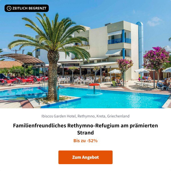 Familienfreundliches Rethymno-Refugium am prämierten Strand
