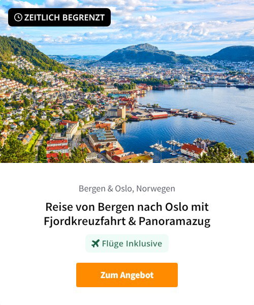 Reise von Bergen nach Oslo mit Fjordkreuzfahrt &amp; Panoramazug