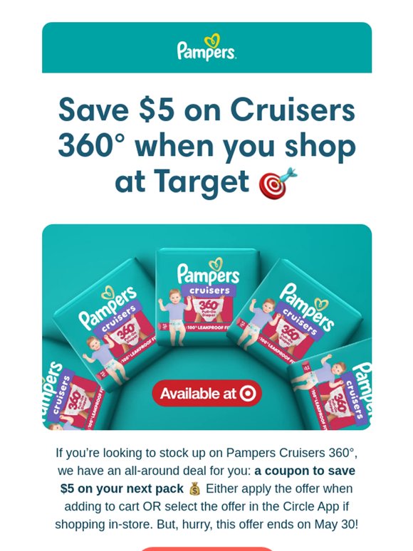 Save $5 on Cruisers 360° diapers!
