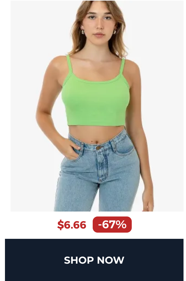 Baby Rib Spaghetti Plain Crop Tank