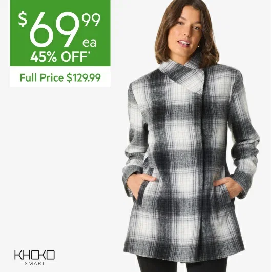 KHOKO SMART Side Funnel Mid Coat Check 