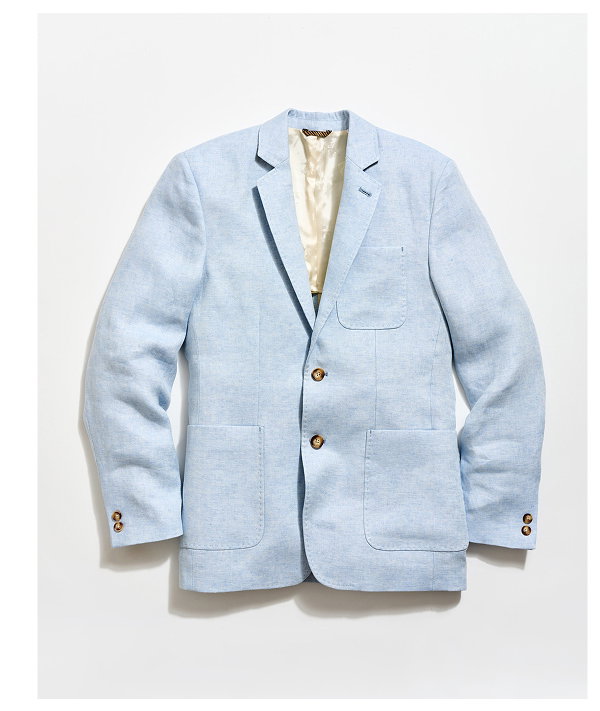 Linen Archie Jacket in Air Blue