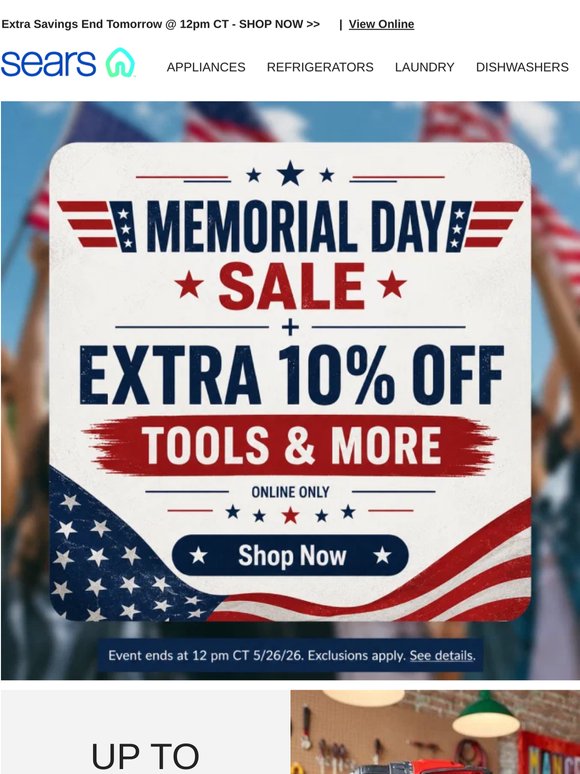 Summer (unofficially) starts here ☀️ Celebrate Memorial Day with an extra 10% off, but hurry, offer ends tomorrow @ 12pm CT!