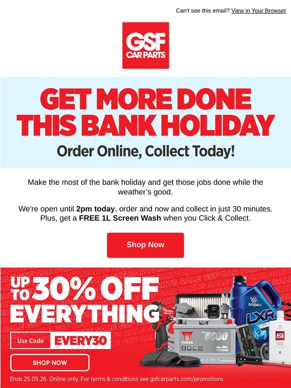 🚗 Order Today, Collect Today