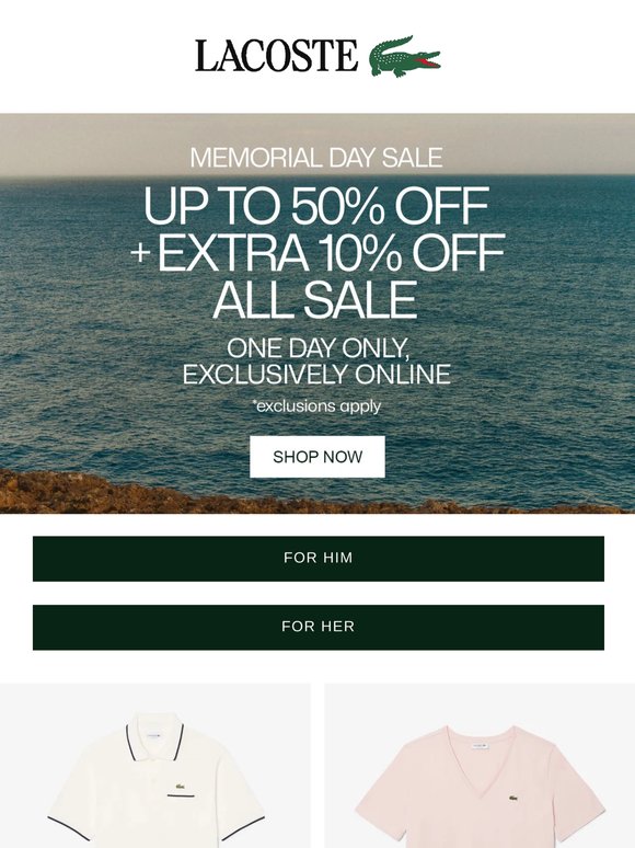 THIS IS IT. UP TO 50% OFF + EXTRA 10% OFF ALL SALE.