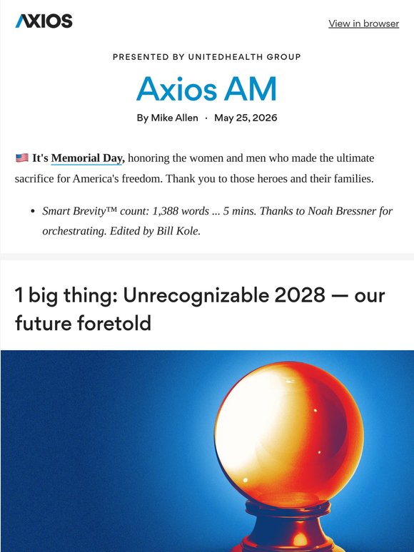 🔮 Axios AM: 6 forces to watch
