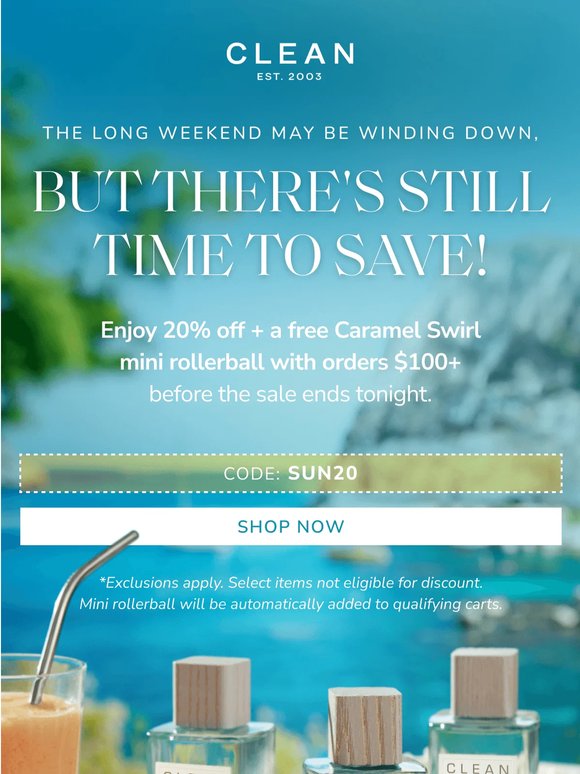 20% off + your free gift ends tonight! ⏰