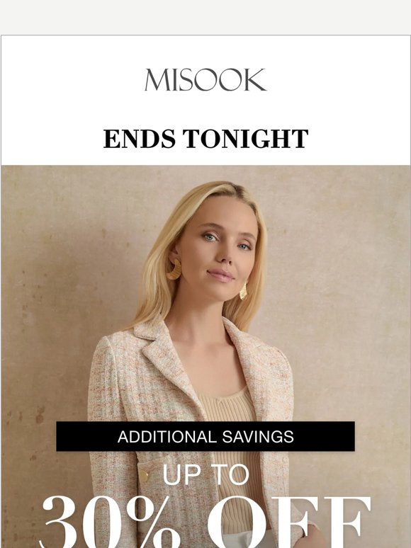Hurry! Up to 30% Off Sale Styles Ends Tonight