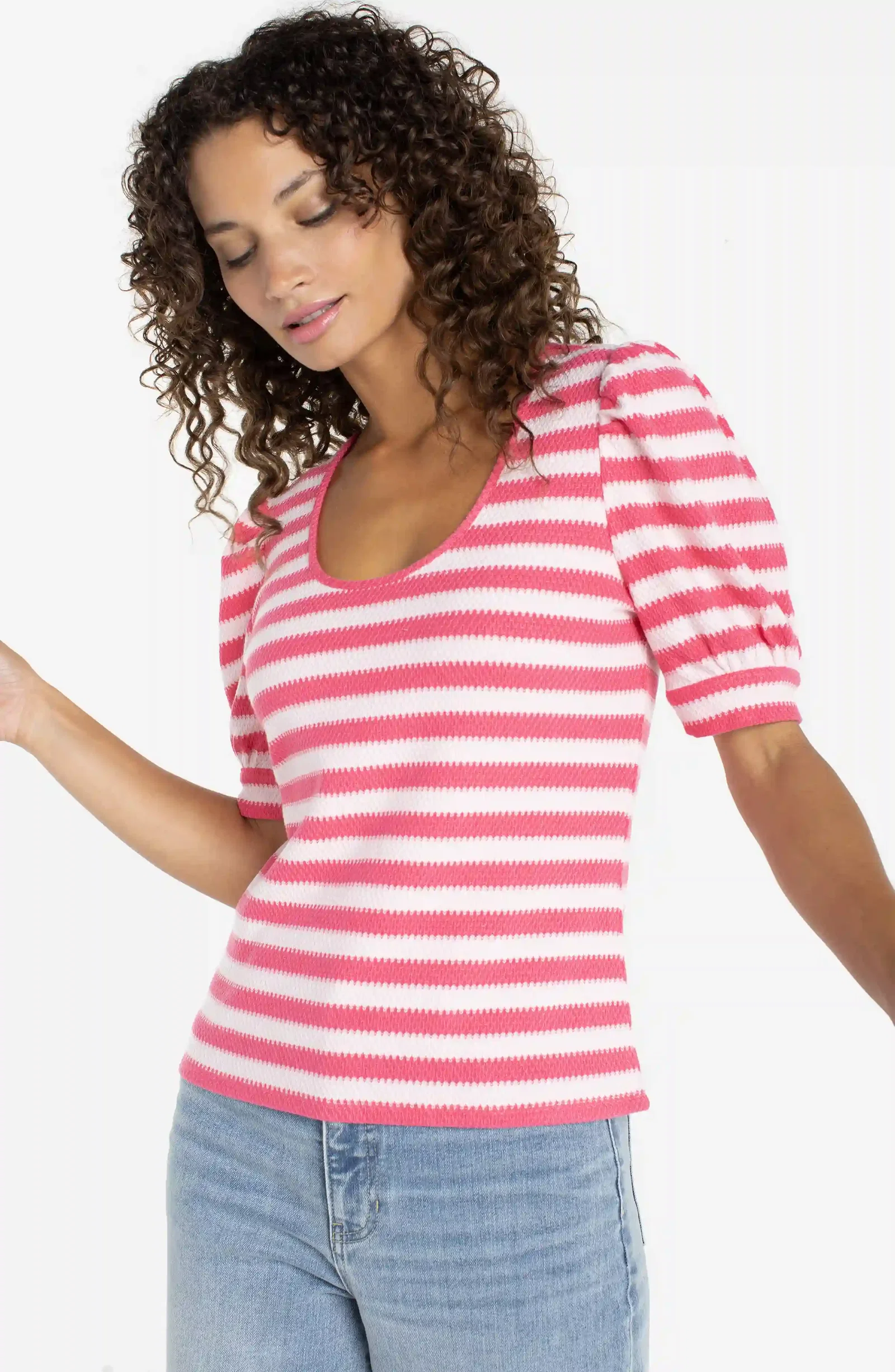 Image of HALF SLEEVE SCOOP NECK KNIT TOP