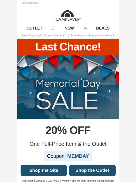 Last Chance for 20% Off