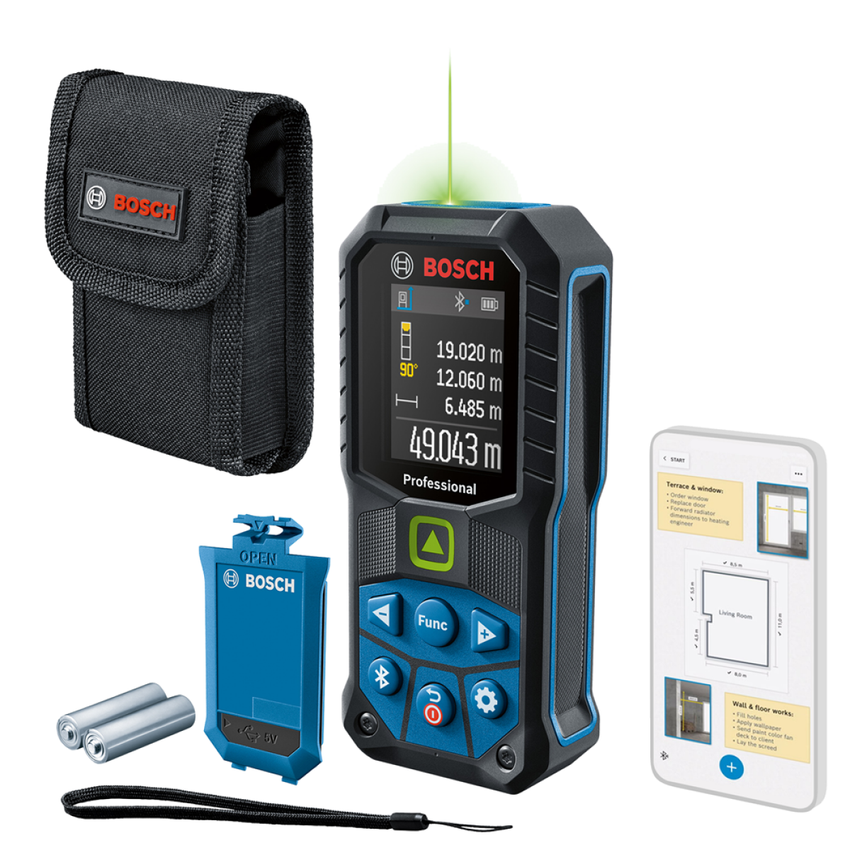Bosch GLM 50-27 CG Professional Laserafstandsmeter inclusief oplaadbare accu - 50m - groen