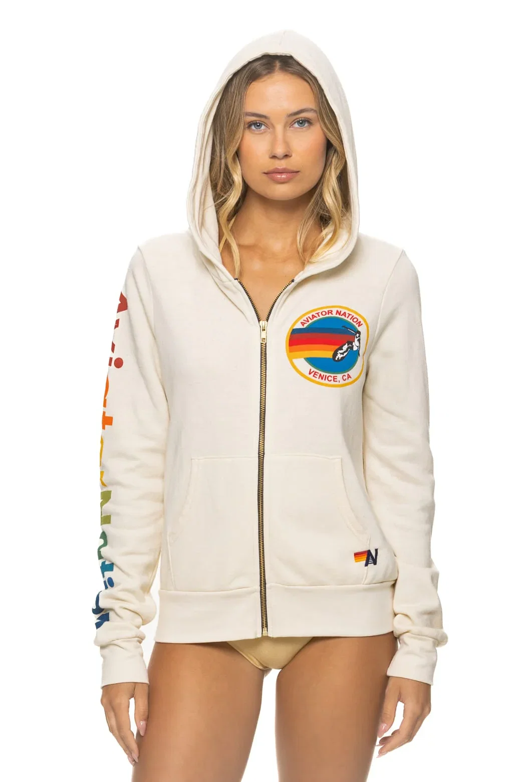 Image of AVIATOR NATION HOODIE - VINTAGE WHITE