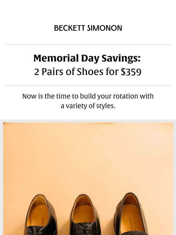Memorial Day Savings: Two Pairs. One Price