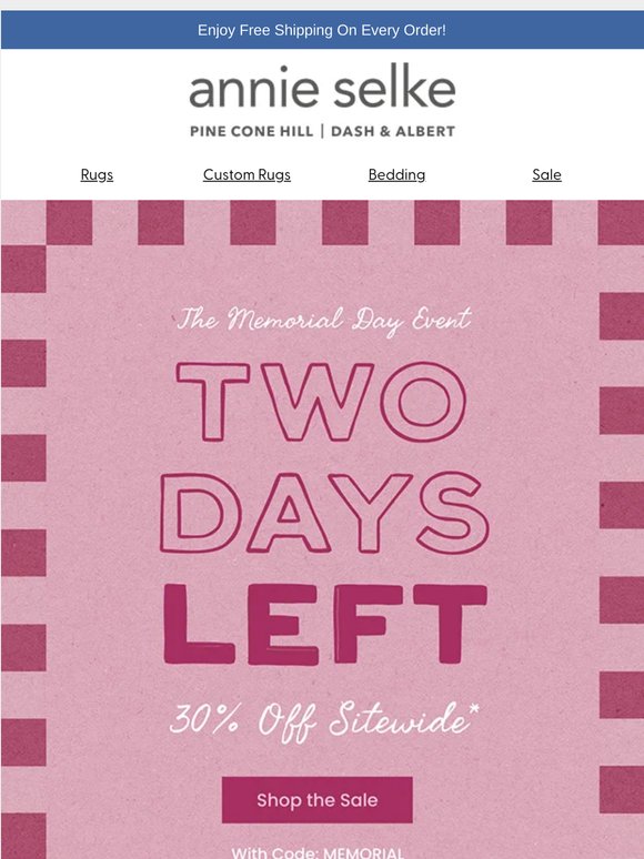 Tonight’s Reminder: 30% Off Sitewide